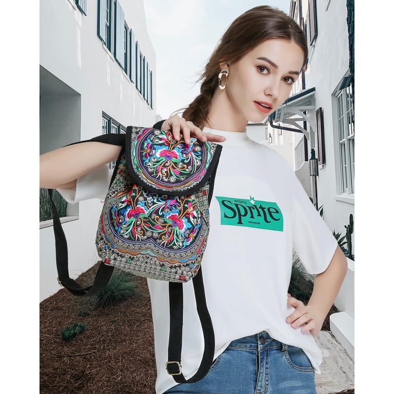 Vintage Embroidered Women Backpack Ethnic Travel Bag Amazon.com: Goodhan Vintage Embroidered Women Backpack  main image 4