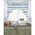 thumbnail image 2 of Blue White Stripe Kitchen Curtains Swag Valance for Windows/Bathroom/Cafe, Modern Abstract Geometric Stripes Rod Pocket Drape Panel Swag Curtain Valance for Bedroom/Living Room 55''x36'', 2 of 6