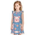 thumbnail image 1 of Balery Cute Pig Flowers Camisón de princesa para niñas, pijama de algodón con mangas abullonadas, suave y bonito.-Medium, 1 of 6