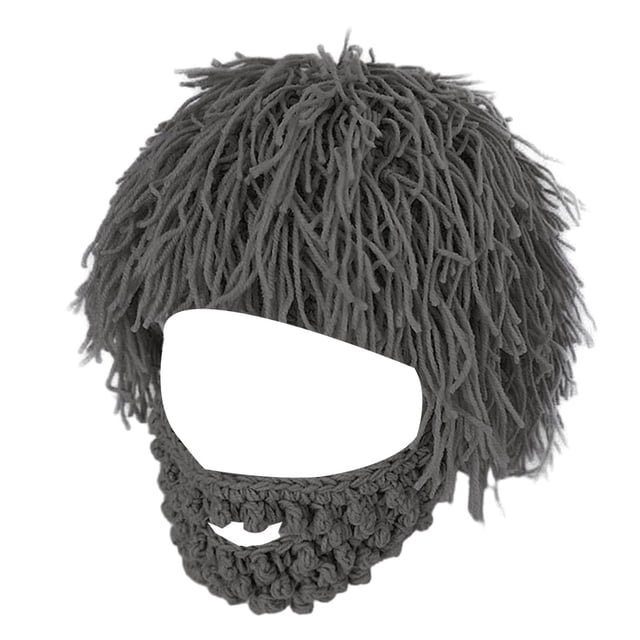 Gorro de punto para Barba, gorro cómodo para invierno, gorro para el frío, gorro de punto con barba Gris S jinwen Sombrero tejido