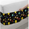 thumbnail image 2 of Space Bed Skirt, Comets and Constellations Stars with Polka Dots Earth Sun Saturn Mars Solar System, Elastic Bedskirt Dust Ruffle Wrap Around for Bedding Decor, 4 Sizes, Multicolor, by Ambesonne, 2 of 2