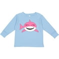 thumbnail image 3 of Inktastic Cute Pink Shark Boys or Girls Long Sleeve Toddler T-Shirt, 3 of 5