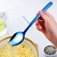 thumbnail image 3 of 2 In 1 Spoons Forks 5 Pieces Stainless Steel Reusable Metal Soup Dinner Spoons Camping Flatware, 3 of 5
