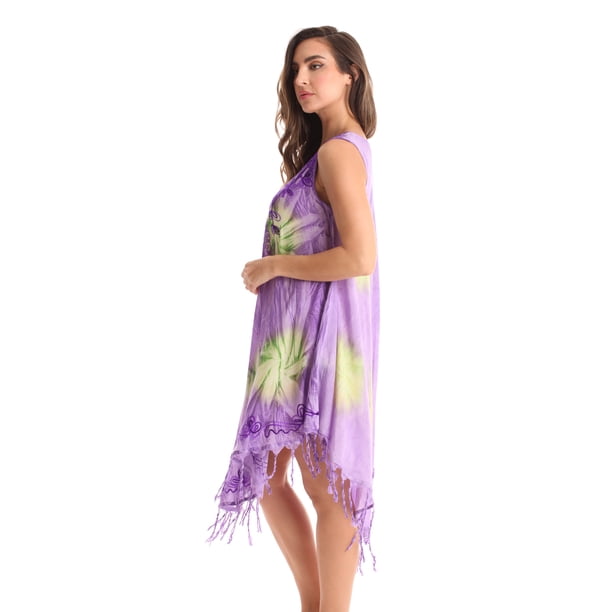 Riviera Sun Ombre Tie Dye Summer Dress with Floral Painted Design (Lilac, Small) - Walmart Business Supplies Riviera Sun Ombre Tie Dye Summer Dress with Floral Painted Design (Lilac, Small) - Walmart Business Supplies