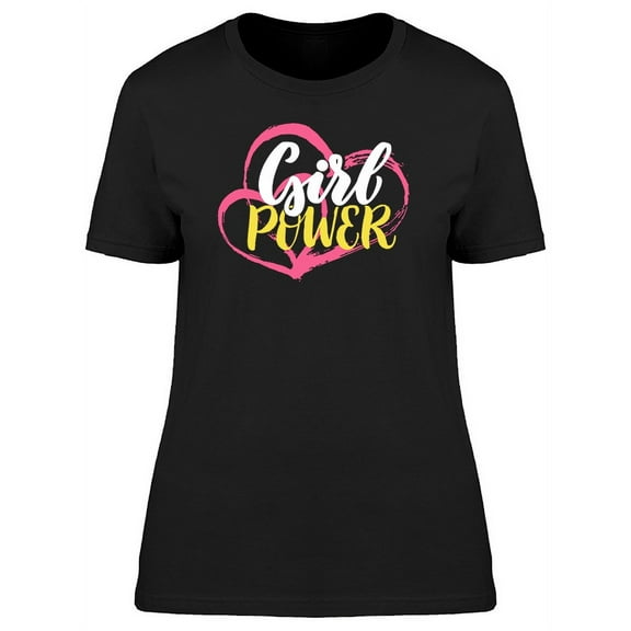 Girl Power (White And Yellow) T-Shirt Women -Image by Shutterstock, Female 3X-Large