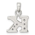 thumbnail image 3 of Sterling Silver Initial K Pendant Charm with Cubic Zirconia, Textured Alphabet Letter for Women or Unisex Necklace and Bracelet Jewelry, 3 of 6