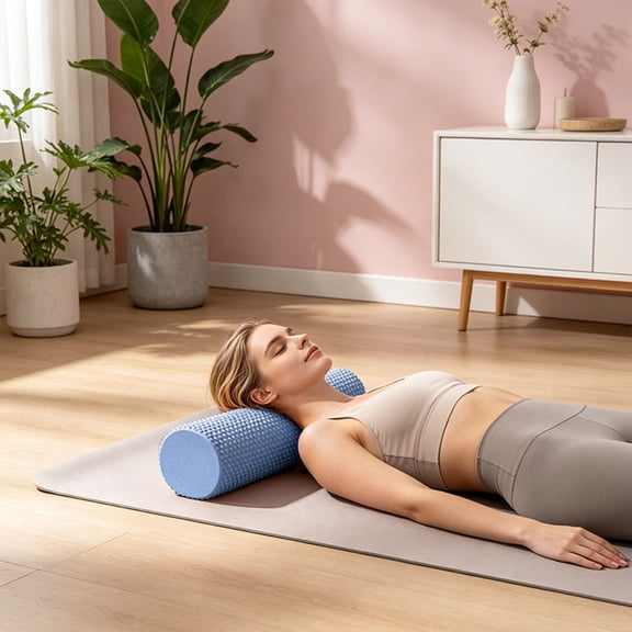 Foam Roller EVA High Density Massage Roller for Muscle Relief Yoga Fitness Recovery Soft Textured Exercise Pole for Home Gym 17.7 x 3.9 Inch