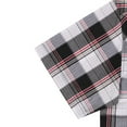 thumbnail image 4 of Coevals Club Mens Pearl Snap Plaid Western Cowboy Button Up Short Sleeve Shirts White Black Red 18 4X-Large, 4 of 7