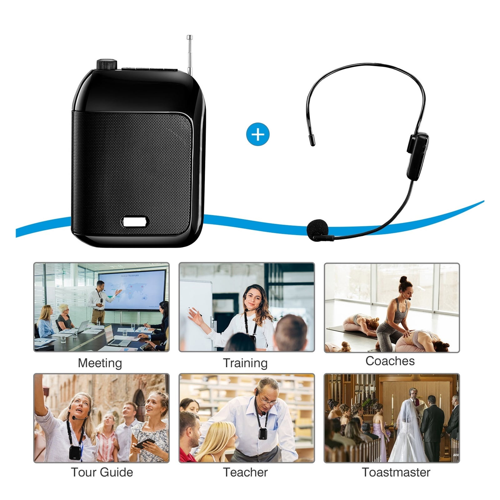 UHF Wireless Voice Amplifier Portable For Teaching Lecture Tour Guide Promotion U-Disk Megaphone Microphone Speaker ,Powerful Voice Amplifier