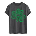 thumbnail image 6 of lcziwo St Patricks Days Shirts Men Green Shamrock Print Tees Casual Streetwear Short Sleeve Pullover Tops Crewneck Big and Tall Daily T Shirts Prime Today,Gray,L, 6 of 6