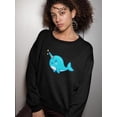 thumbnail image 2 of Magic Narwhal Sweatshirt Women -Image by Shutterstock, Female Small, 2 of 4