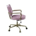 thumbnail image 2 of ACME Siecross Office Chair with Wooden Arm in Pink Top Grain Leather, 2 of 10