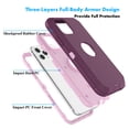 thumbnail image 3 of Njjex iPhone 11 Pro Max Cases, Sturdy Phone Case for iPhone 11 Pro Max 6.7", Full-Body Shockproof Protection Heavy Duty Armor Hard Plastic Rubber Rugged Bumper 3-in-1 Case Cover - Burgundy, 3 of 7