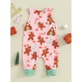 thumbnail image 4 of Wassery Baby Girls Christmas Footies Rompers Newborn Girls Sleeveless Christmas Tree Print Jumpsuit 3 6 12 18 Months Infant Girls Fall Playsuits Clothes, 4 of 9