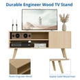 thumbnail image 3 of Cozy Castle 50-Inch TV Stand, Modern Entertainment Center with Charging Station, Oak, 3 of 9