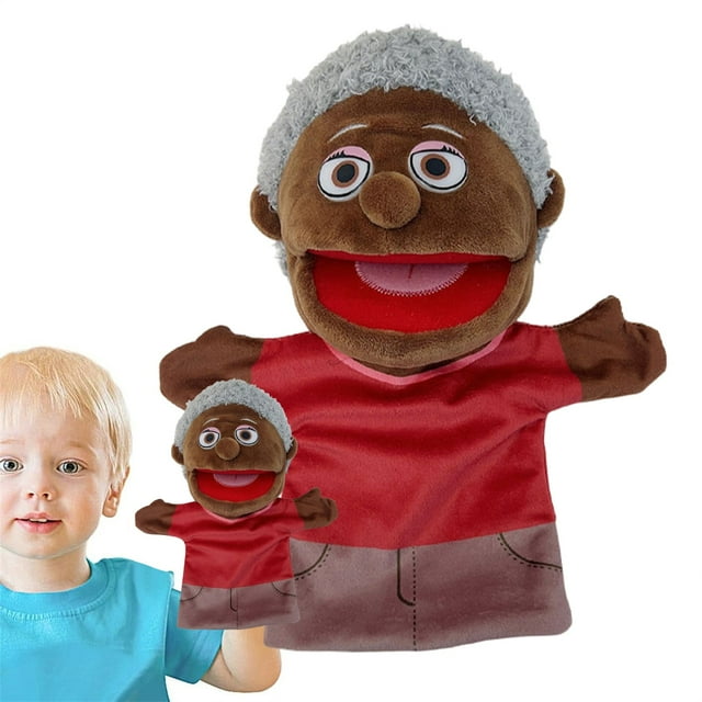 Family Hand Puppet Set with Removable Mouth Interactive Role Play Toy for Kids