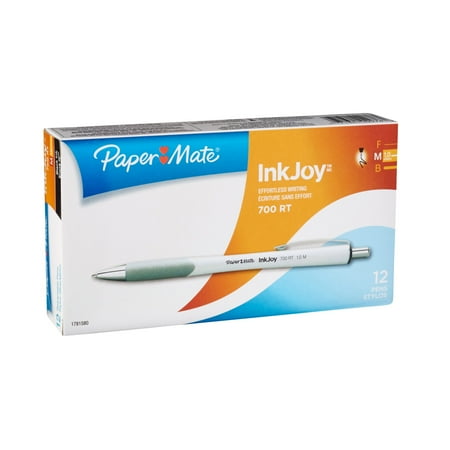 UPC: 0071641029767 | Paper Mate InkJoy 700 RT Retractable Ballpoint Pen 1mm Black Ink White Barrel Dozen 1951347