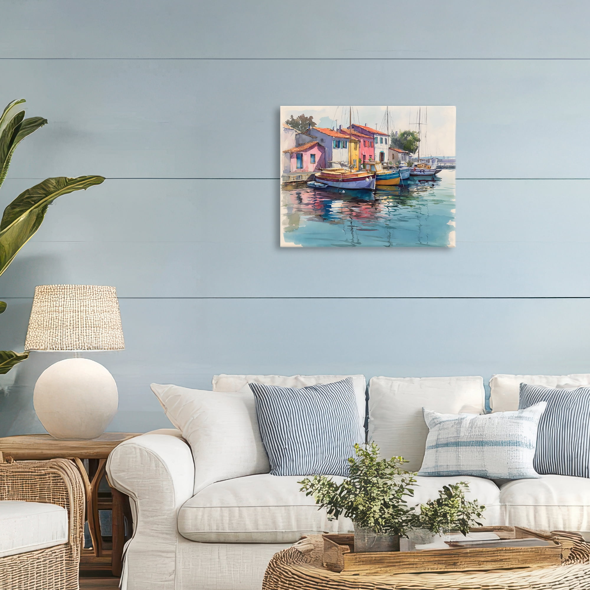 Stupell Industries Colorful Docks Harbor Canvas Wall Art, design by Franklyn Gregory