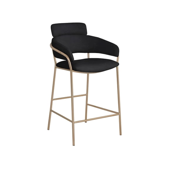 Meridian Furniture Yara Black Velvet Counter Stool