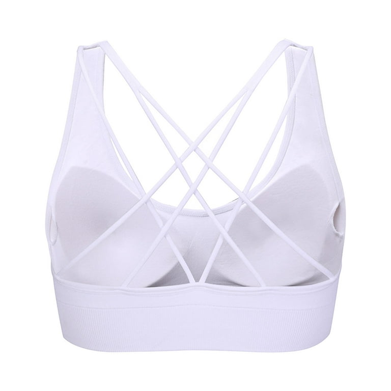 Bralettes for Women Solid Color Seamless Thin Belt Thin Elastic Casual  Bottom Yoga Bralette Gray S