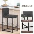 thumbnail image 5 of SUMMIT LIVING 24 inch Bar Stools with Back Set of 4 for Kitchen Dining, Faux Leather Counter Stools, Black, 5 of 6