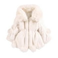 thumbnail image 3 of Feancey Toddler Girls Fleece Coats Baby Girl Faux Fur Warm Tunic Jackets Winter Fluffy Fuzzy Thick Coats for Kids Comfy Plush Outerwear White 3-4 Years, 3 of 10