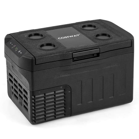 Costway 12 Volt Car Refrigerator with -4℉~68℉ Adjustable Range Divider for Camping 23 QT