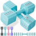 thumbnail image 1 of Juego de Mancuernas Ajustables FEIERDUN 5 en 1, Set de 2, Pesos de Mano de 9 kg/4.5 kg para Mujeres, Mancuerna Doble Estable con Ajuste Rápido para Gimnasio en Casa y Exterior, 1 of 9