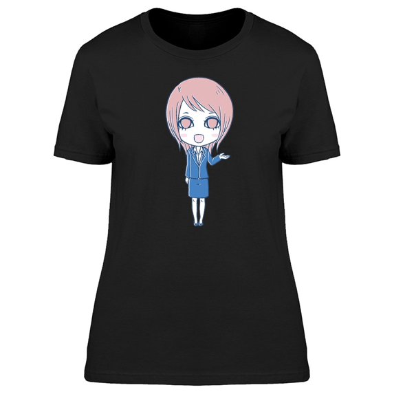 Cute Office Lady Cartoon Tee Women's -Image by Shutterstock