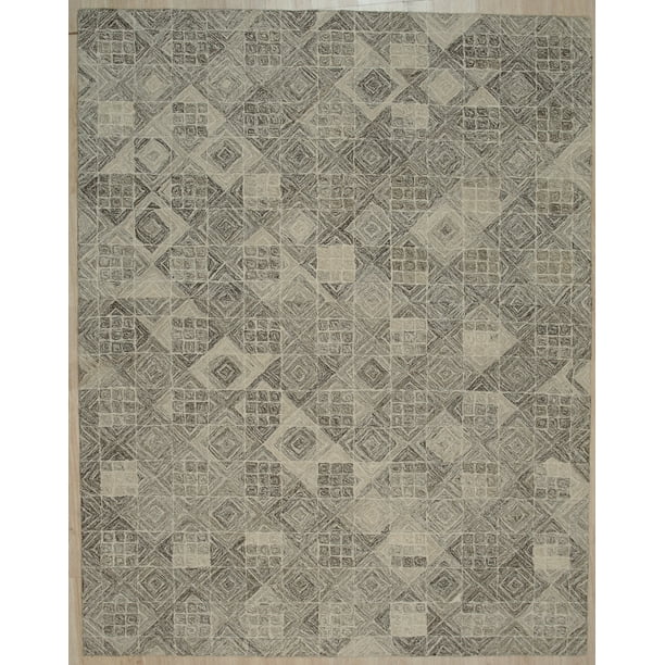 EORC KC40106GY8X10 Hand-Tufted Wool Modern Tufted Rug, 7'6 x 9'6,  Multi-Colored Gray 