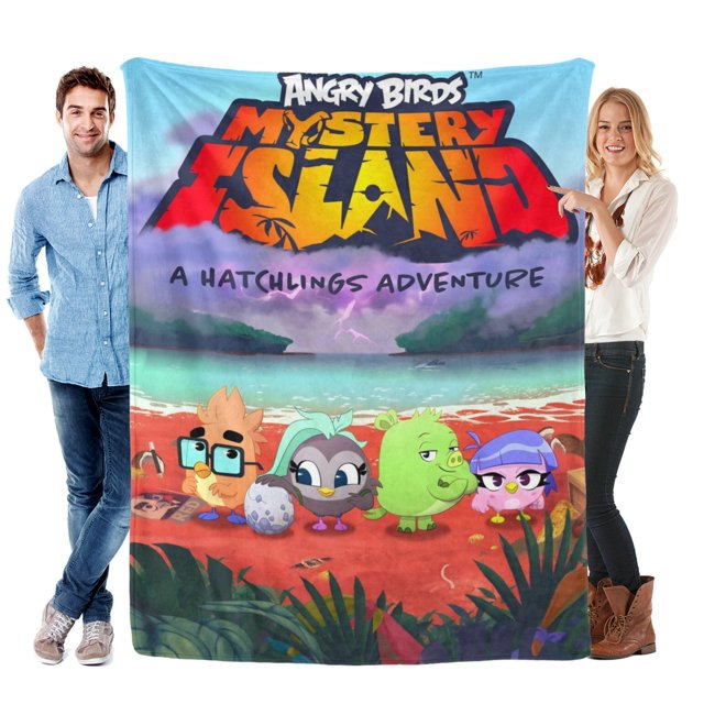 Angry Birds: Isla Misteriosa anti-pilling, suave, ligera, esponjosa y acogedora de lujo para hogar y cocina – Perfecta para niños y adultos,50X70cm