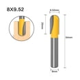 thumbnail image 1 of Long Blade Round Nose Wood Router Bit Long Reach Core Box Wood Cutter 8Mm Shank, 1 of 5