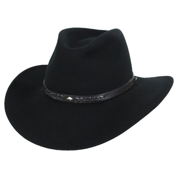 Wyatt Wool Felt Western Cowboy Hat - S - Black