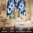 thumbnail image 5 of Navy Blue Swag Curtain Valance for Windows, Flower Blooming Watercolor Ink Floral Botanical Window Treatments Short Swag Topper for Kitchen Windows Bathroom Bedroom, 36"x63", 5 of 8