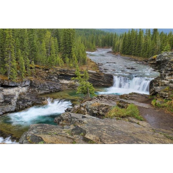Posterazzi DPI1883252LARGE Waterfall In The Canadian Rocky Mountains - Kananaskis, Alberta, Canada Poster Print, 36 x 24 - Large