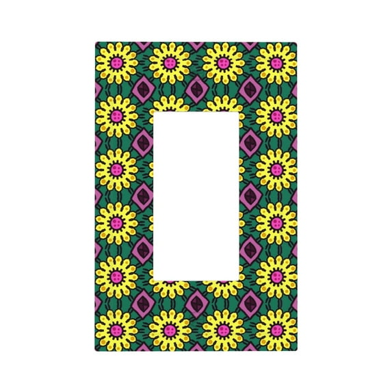 DouZhe 1-Gang Decorator/Rocker Wallplate, Retro Flower Decor Decorative Wall Plates
