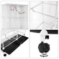 thumbnail image 6 of Qiyester Bird Cages Portable Large Metal Birdcage with Wheels Food Water Bowls for Parakeet, Lovebirds, Ringneck, Cockatiels (White), 6 of 10