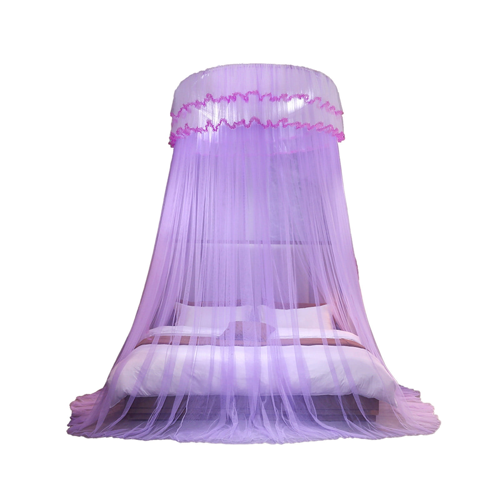 Gumesh Mosquito Net Bed Canopy - Princess Style Dome Bed Canopy with Ceiling Hook, Foldable & Fine Mesh for Girls Bedroom(Purple)
