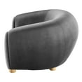 thumbnail image 4 of Armchair Accent Chair, Velvet, Dark Grey Gray, Modern Contemporary Urban Design, Living Lounge Room Hotel Lobby Hospitality, 4 of 7