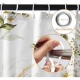 thumbnail image 3 of Floral Stall Shower Curtain, Green Leaves White Flower Small Dorm Bathroom Curtain, Elegantly Bloom Lush Blossom Plant Narrow Shower Curtain for Bathroom Set with 6 Hooks, White 36Wx72L, 3 of 6