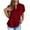 Wine, variant on Uaswgudfs Women's Cotton & Linen Short Sleeve V-Neck Casual Tunic Blouse – Loose Shirt Top