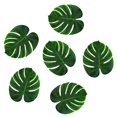 thumbnail image 2 of 24pcs Green Simulation Flowers Artificial Plants Fake Monstera Leaves Home Decoration (Medium Size Turtle leaf), 2 of 7