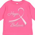thumbnail image 4 of Inktastic Hope Believe Breast Cancer Ribbon Boys or Girls Long Sleeve Toddler T-Shirt, 4 of 5