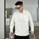 thumbnail image 3 of Camisa superior blanca T Polo Hombre Jersey Ropa de hombre Holgada Formal Negocios Coreano Lujo It Casual Normal Estética Manga larga F, 3 of 4