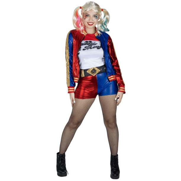 Disfraz villana Harley Quinn DC Comics licencia oficial fiesta halloween