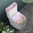 thumbnail image 2 of HELLHERO Floral Pattern Stretch Toilet Lid Covers & Stretch Fit Soft Elastic Bottom with Pack of 2 Toilet Top Cover, 2 of 8