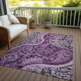 thumbnail image 6 of Addison Rugs Chantille Indoor/Outdoor Transitional Swirl Purple Washable Rectangle Rug, 5' x 7'6", 6 of 6
