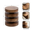 thumbnail image 3 of Kate and Laurel Omar Mid-Century Modern Wooden Round Side Table, 14 x 14 x 18, Walnut Brown, Geometric Floating Disks Circle End Table for Use as Bedroom Night Stand or Living Room Table Option, 3 of 8