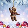 thumbnail image 1 of Adorno navideño de oso pardo acrílico plano colgante mini accesorio llavero moderno y bonito accesorio para colgar interior del coche, 1 of 2