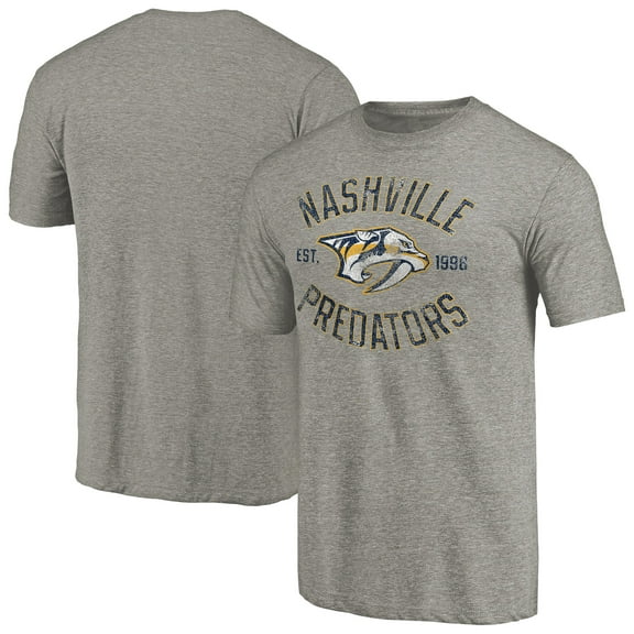 Men's Ash Nashville Predators Heritage Tri-Blend T-Shirt